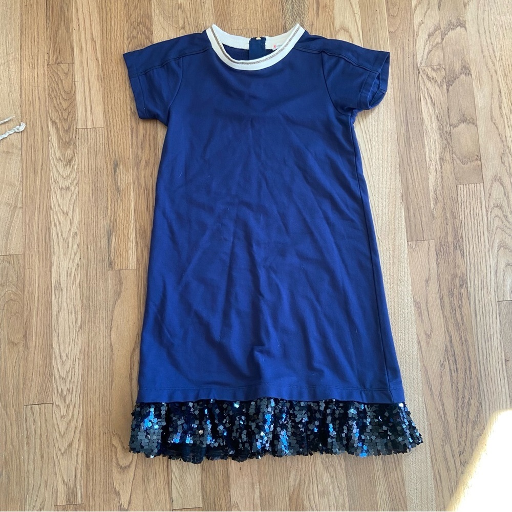 Crewcuts Blue Dress with Sequin Hem Size 12 EUC